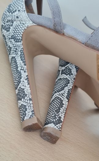 Grey/Snakeprint Platform Heels