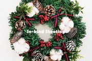 Cotton Flower with Pine Cones Door Decoration Christmas Wreath 11.8 Inch