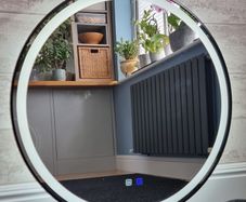 LED Bathroom Mirror 80cm Antifog Defogger Black Frame