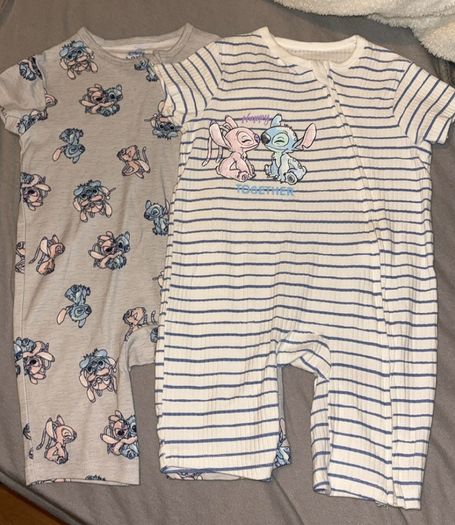 Baby Stitch zip up all in ones 9-12 months