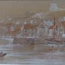 G.S. French UK Early 20th C Painting Whitby Harbour Image 6