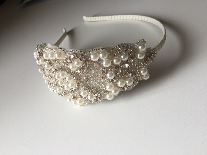 Diamond and Pearl bridal headpiece