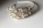 Diamond and Pearl bridal headpiece