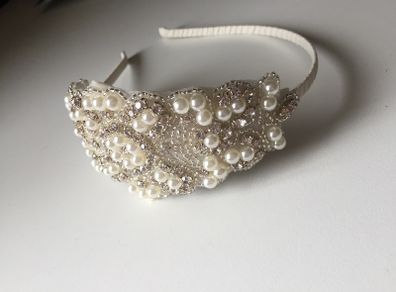 Diamond and Pearl bridal headpiece