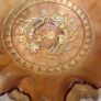 Vintage Carnival Glass Dish - Marigold with leaf design in the centre - 21 cm diameter Image 2