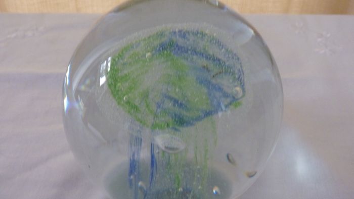 Glass Jellyfish Paperweight