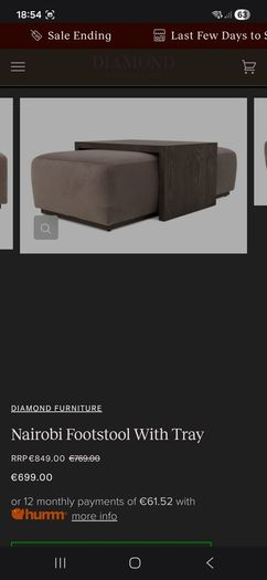 Footstool with Coffee Table