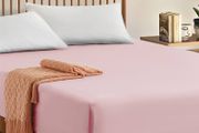 Cotton 300TC Hotel Quantity 30 cm Fitted Bedsheets Blush Pink, Double