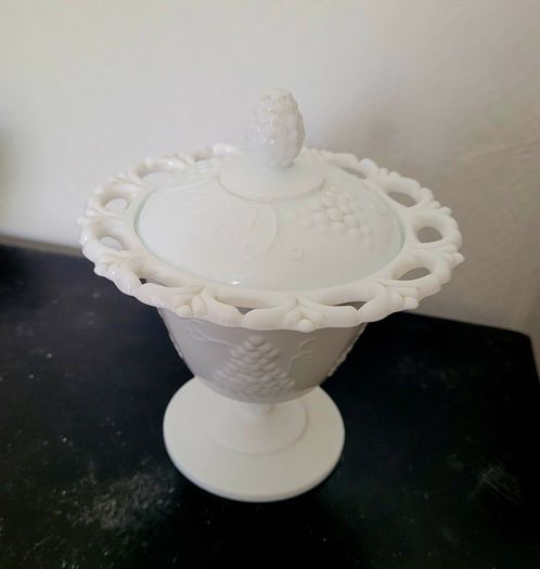 Vintage milk glass sugar bowl