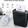 8 Sheet Strip Cut Paper Shredder, A4 Paper, Credit Card and CD/DVD Shredder for Home Use With 13L Wastebasket, Black(S120-C) Image 2