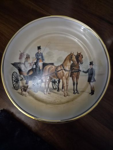 2 Vintage Arklow Art Collection Horse & Carriage Decorative Plate Made in Ireland