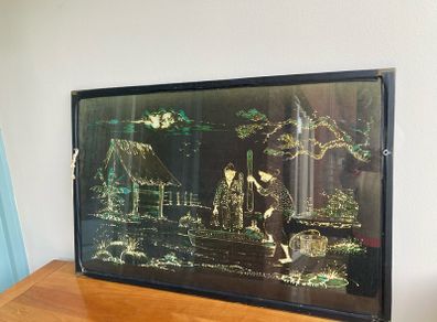 Outstanding batik of Thai country scene probably