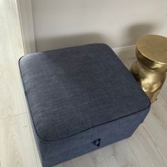 Large footstool for storage/ Navy colour