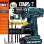 18V Cordless Drill - Lithium Ion Drills Driver Screwdriver Set - 13 Piece Combi Accessory Kit - LED Worklight, 18 Volts (FREE POSTAGE) Image 2