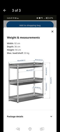 Two metal shelves