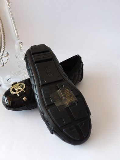 MICHAEL KORS Black Patent Ballerina Flats Size UK 10