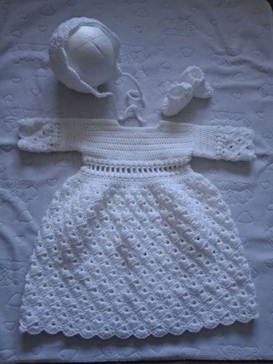 Handmade 100% cotton christening dress set 0-3 months