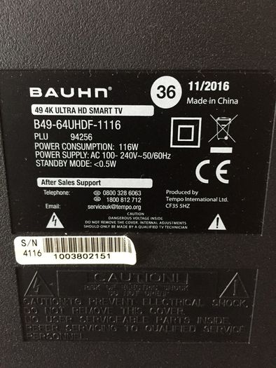 Bauhn 49 inch 4K UltraHD Smart TV