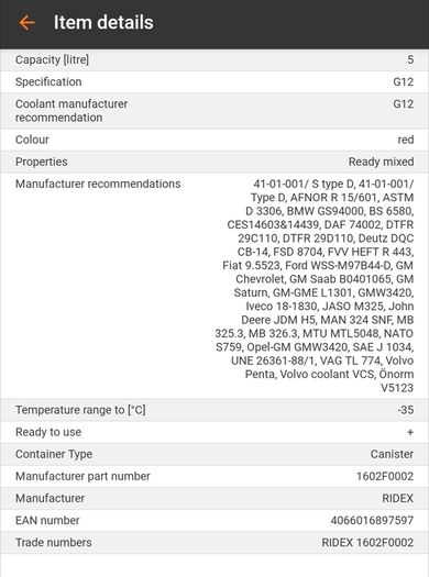 Ridex G12 red coolant 5L