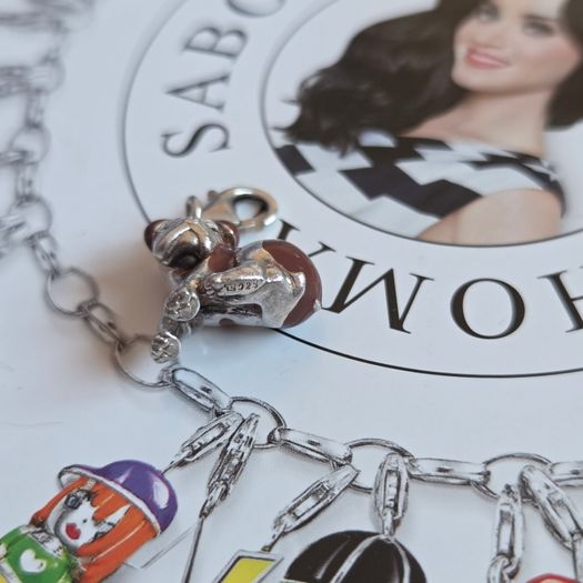 Thomas Sabo bulldog charm 925 sterling silver, brown enamel