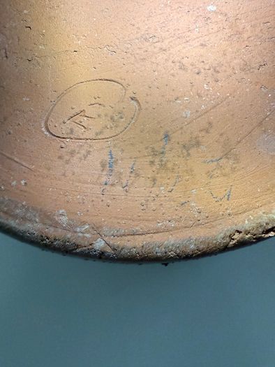 Large Signed Rosso Pottery Studio Dish