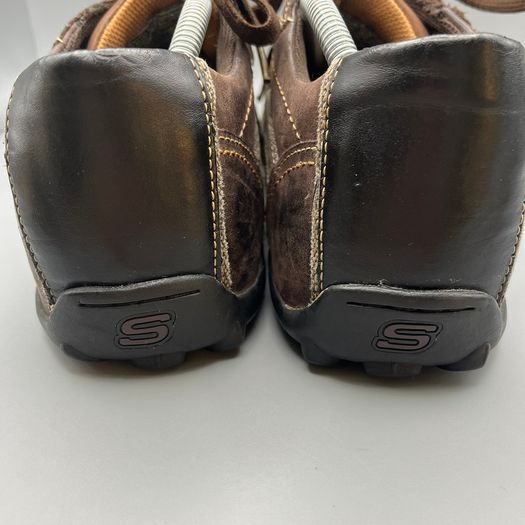 Skechers Mens 10 EU 45 Relaxed Step Brown Leather Casual Walking Shoes