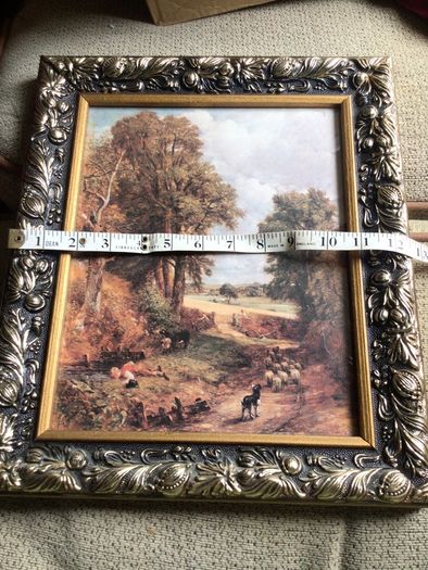 Picture of Country scene in beautiful decorative  frame with glass