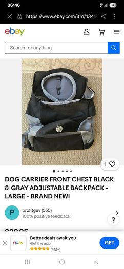 Black/Grey Dog Carrier Bag
