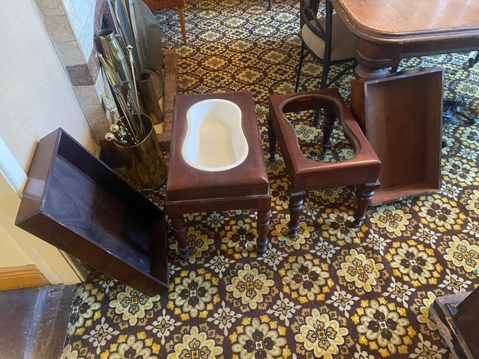 2 x Antique mahogany Victorian baby bath bidet