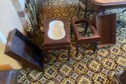 2 x Antique mahogany Victorian baby bath bidet