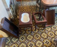 2 x Antique mahogany Victorian baby bath bidet