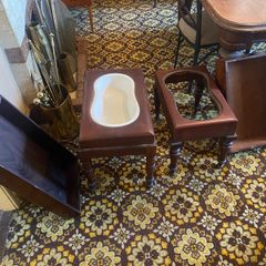 2 x Antique mahogany Victorian baby bath bidet