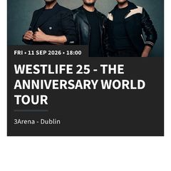 Westlife - 4x Standing Tickets