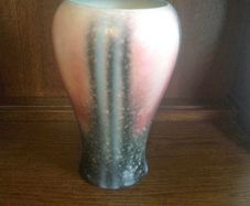 Vintage 1950s Slyvac black & Pink  large pottery vase