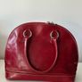 Red Leather Italian Made Handbag Image 4