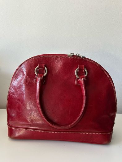 Red Leather Italian Made Handbag