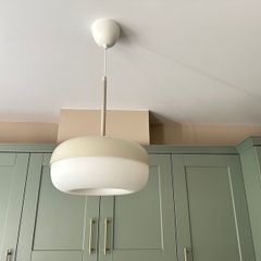 Modern cream and frosted glass pendant light/lamp Ikea