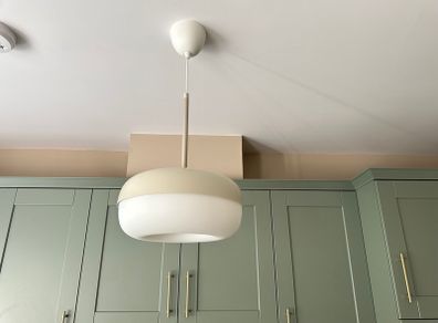 Modern cream and frosted glass pendant light/lamp Ikea