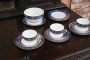 Shelley Cobalt Swallows 14-Piece Tea Set c. 1910s