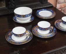 Shelley Cobalt Swallows 14-Piece Tea Set c. 1910s