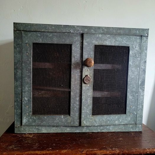 Early 20th century Zinc wall cabinet/meat safe
