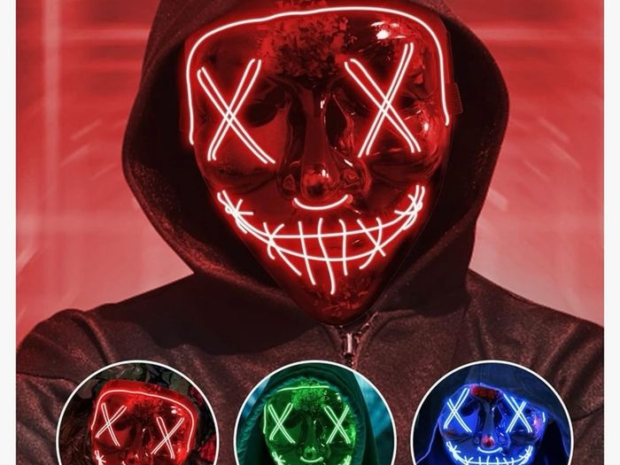 LED mask halloween costume