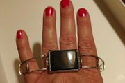 Vintage silver bracelet with onyx stone