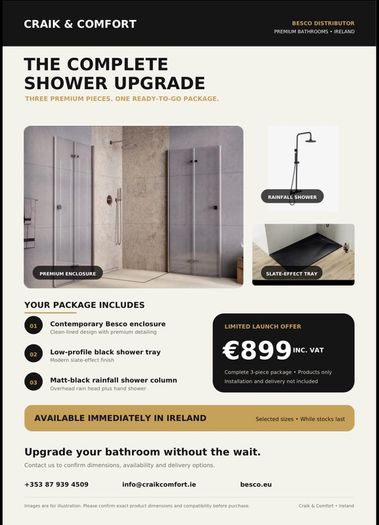 Shower Set Matt Black
