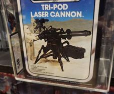 Vintage ROTJ Star Wars 1983 Tri Pod Laser Canon Mini Rig AFA Graded 80 Palitoy Bi Logo