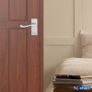 NEW SALE |  Chrome Elegance Range Polished Chrome Victorian Scroll Lever Latch Handles, Polished Chrome Backplate Door Handles, Contemporary Design for Internal Wooden Doors Image 5