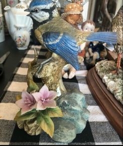 Rare find-blue tit finest porcelain made in Japan -kowa