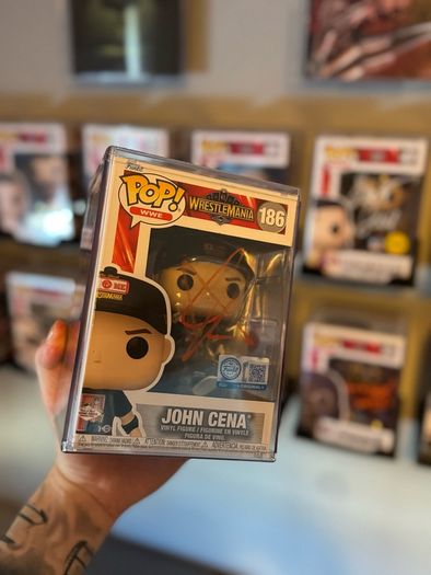John Cena Signed Autograph WWE Funko Pop 186 The Last Wrestlemania