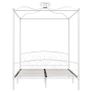 Canopy Bed Frame White Metal 160x200 cm Image 4
