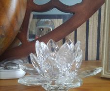 Crystal flower candle holder